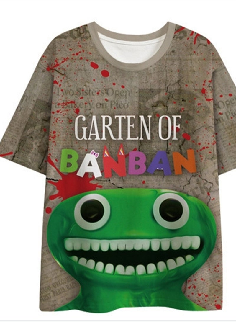 Cartoon class's garden 3D digital printing personalized breathable T-shirt shorts set