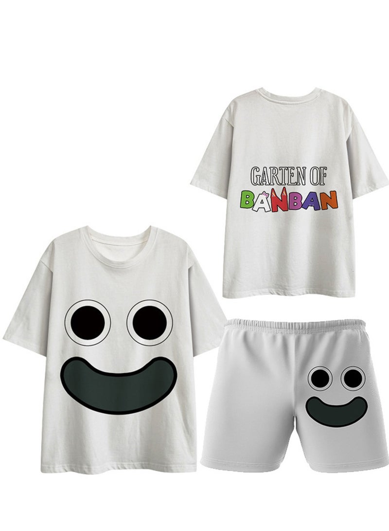 Cartoon class's garden 3D digital printing personalized breathable T-shirt shorts set
