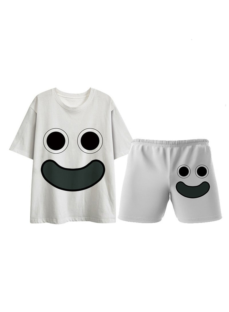 Cartoon class's garden 3D digital printing personalized breathable T-shirt shorts set