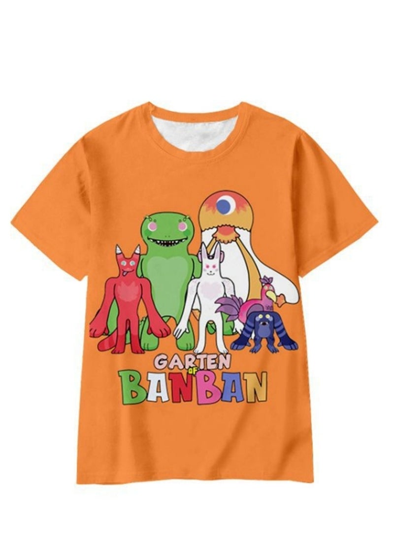 Cartoon class's garden 3D digital printing personalized breathable T-shirt shorts set