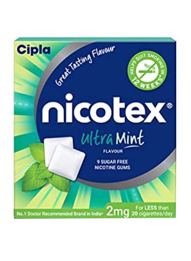 Pack of 10 Nicotex Ultra Mint Nicotine Gums