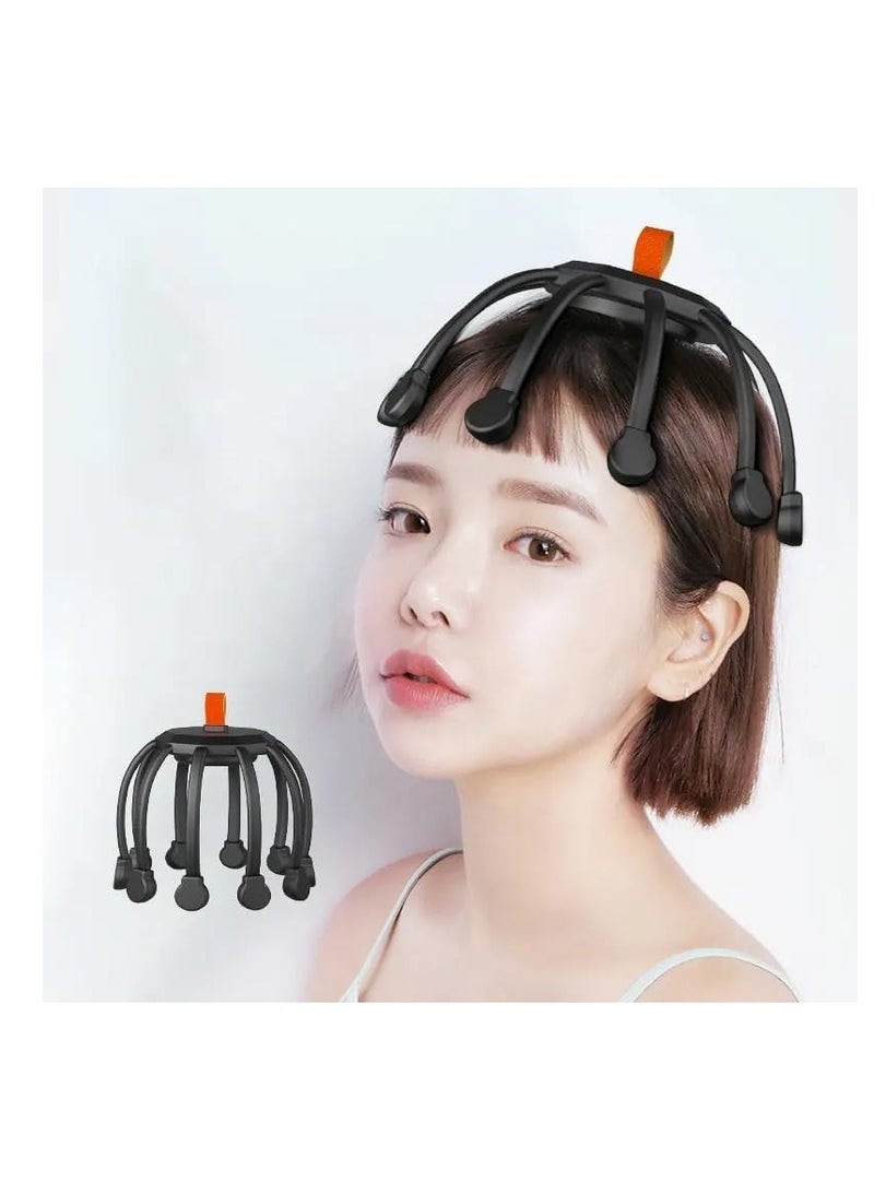 Head Massager, Electric Head Scalp Massager with 10 Vibration Nodes, 3 Modes - Stress Relief, Deep Sleep, and Relaxation, Cordless Portable Head Scratcher for Stress Relax, Imitation Hand Massage