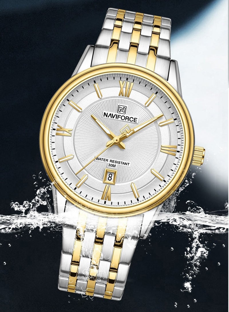 Stainless Steel Elegant Design Casual Quartz Couple Wrist Watch For Men & Women NF8040 S/G/W