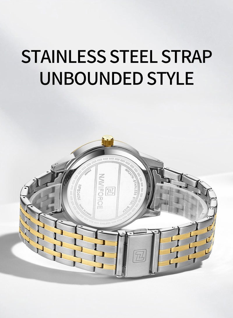 Stainless Steel Elegant Design Casual Quartz Couple Wrist Watch For Men & Women NF8040 S/G/W