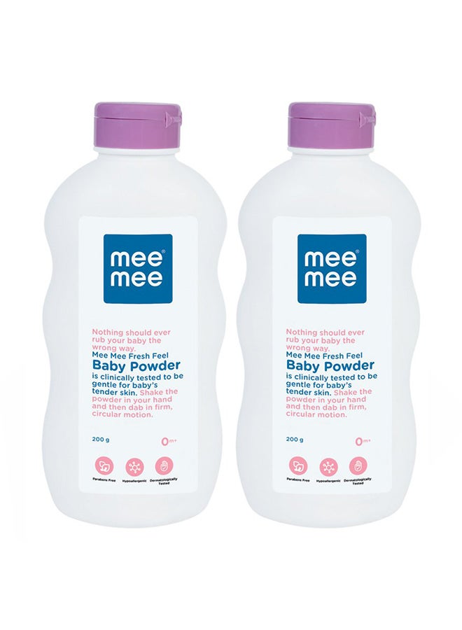 Mee Mee Fresh Feel Baby Powder, 200g (Pack of 2)