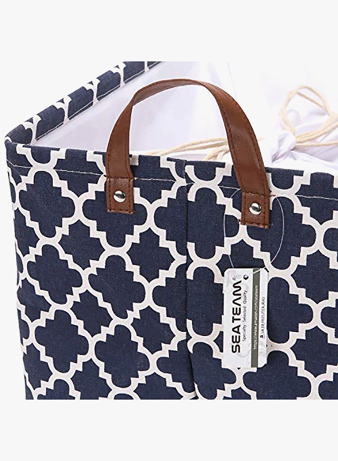 Moroccan Lattice Pattern Canvas Fabric Storage Basket