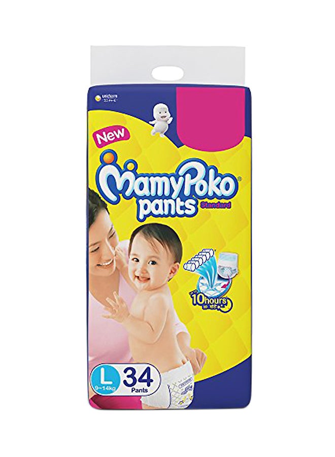 Standard Pant Style Diapers, Size Large, 9-14 Kg, 34 Count