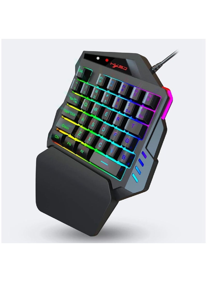V500 35 Keys Colorful Mixed Light Gaming One-handed Keyboard