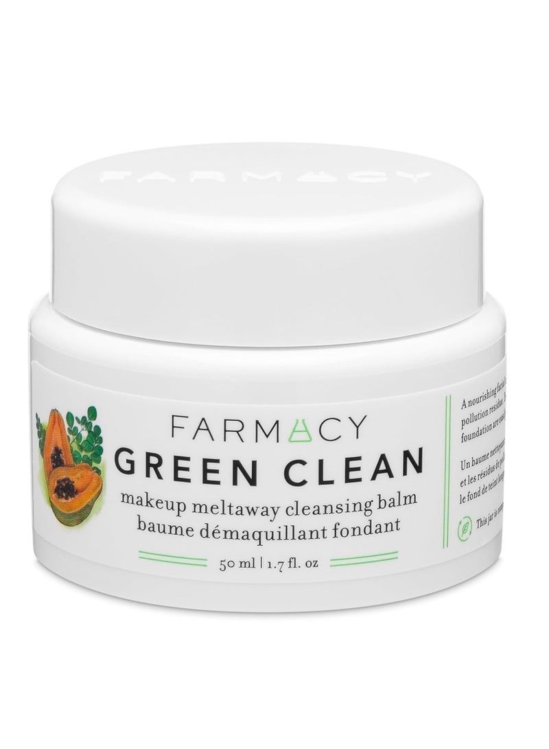 Farmacy Natural Cleansing Balm - Green Clean Makeup Remover Balm - Effortlessly Removes Makeup & SPF - Travel Size 1.7oz Makeup Cleansing Balm