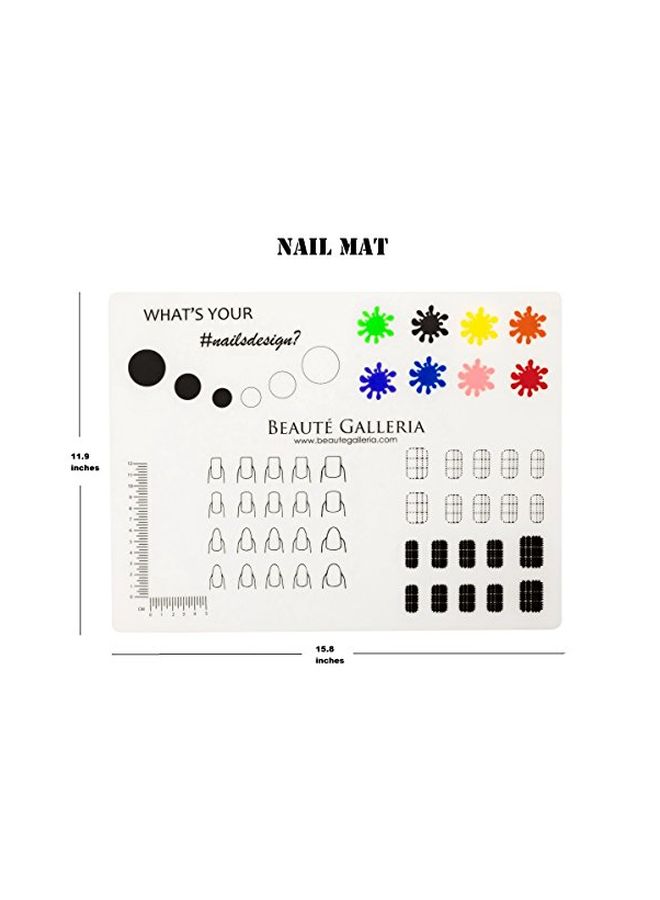 Nail Art Stamping Mat Blue/Pink/White