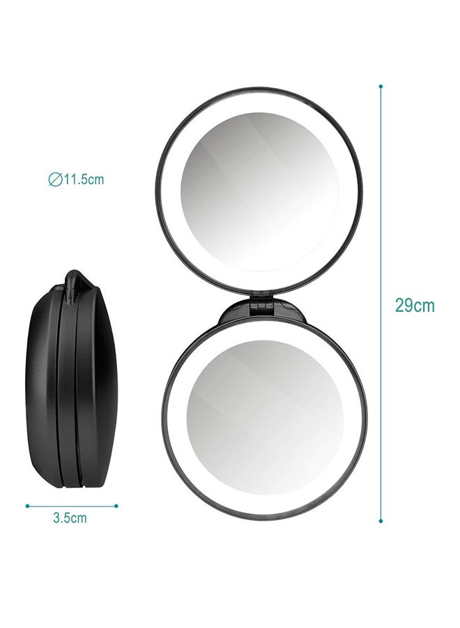 Double Sided Led Lighted Makeup Mirror Black