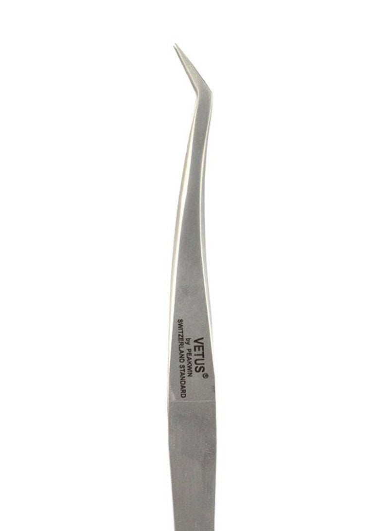 Anti-Static Eyelash Tweezers With Case Silver/Clear