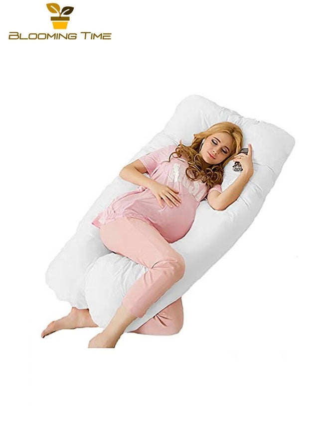 Premium U Shape Comfortable Pregnancy Pillow Polyester White