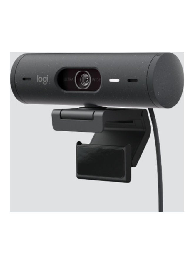 Brio 500 Full HD Webcam with Auto Light Correction, Auto-Framing, Show Mode, Dual Noise Reduction Mics, Webcam Privacy Cover, Works with Microsoft Teams, Google Meet Graphite