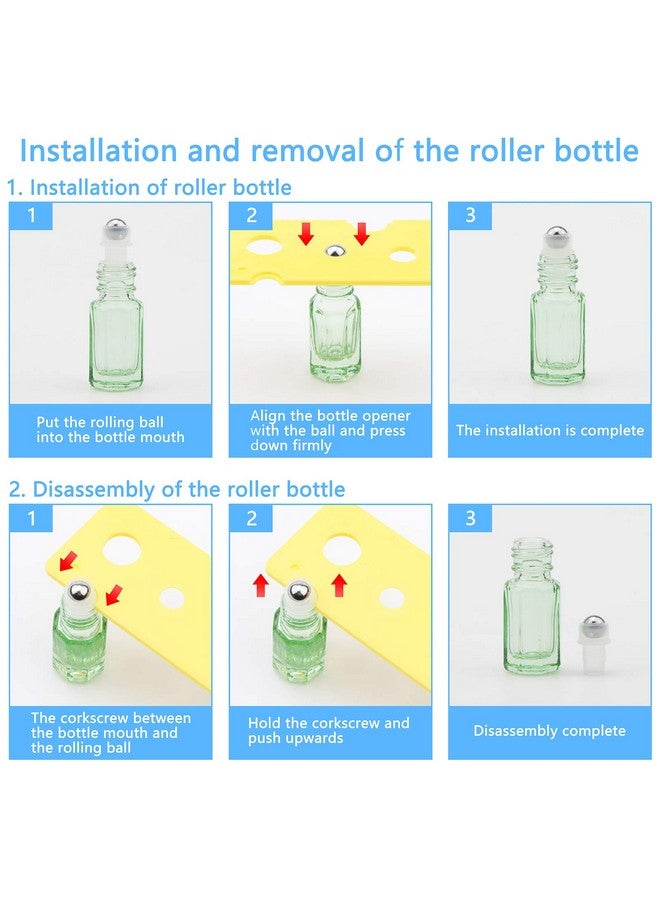 Essential Oil Roller Bottles 8Pcs 3Ml Rollon Bottles With Opener Funnel Mini Glass Massage Roller Bottles Roll On Vials For Perfume Lip Balms Aromatherapy Light Green