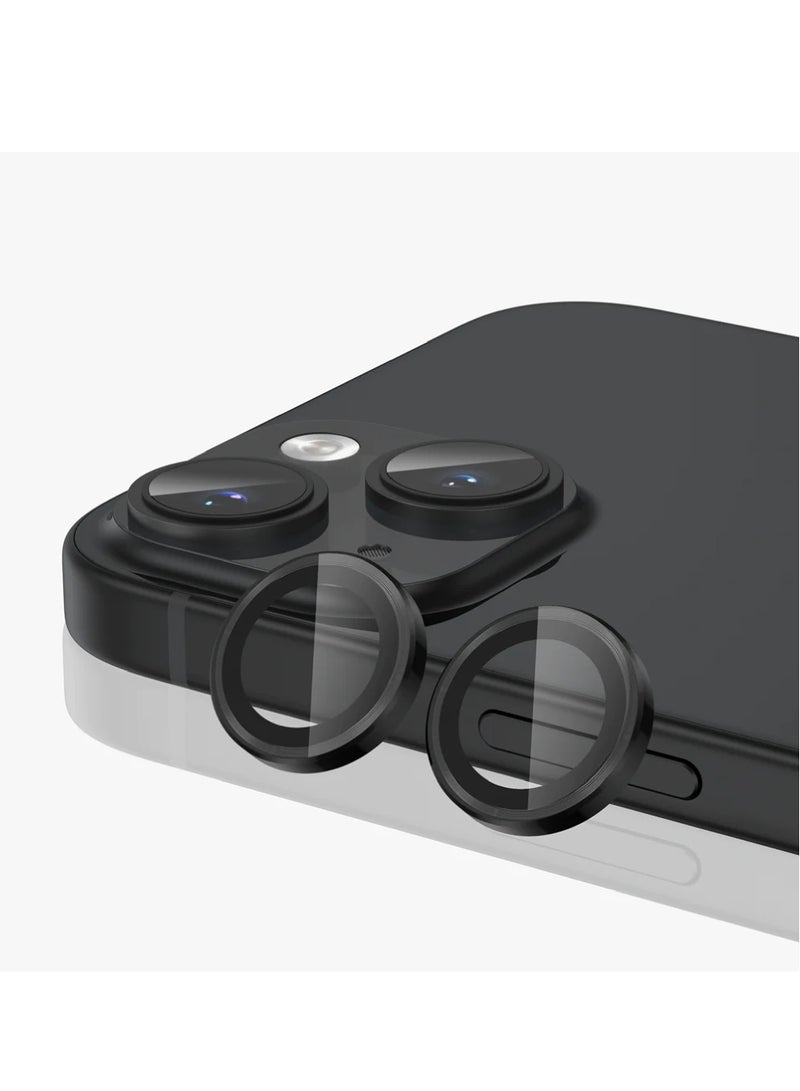 iPhone 15 & iPhone 15 Plus Camera Lens Protector 9H Tempered Glass Camera Cover Screen Protector with HD Clear & Metal Individual Ring design for iPhone 15 6.1 & iPhone 15 Plus 6.7