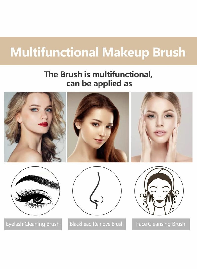 10pcs Lash Shampoo Brush, Eyelash Brushes Eyelash Extension Cleanser Brush Nose Pore Deep Cleaning Brush for Women Girls Facial Cleaning