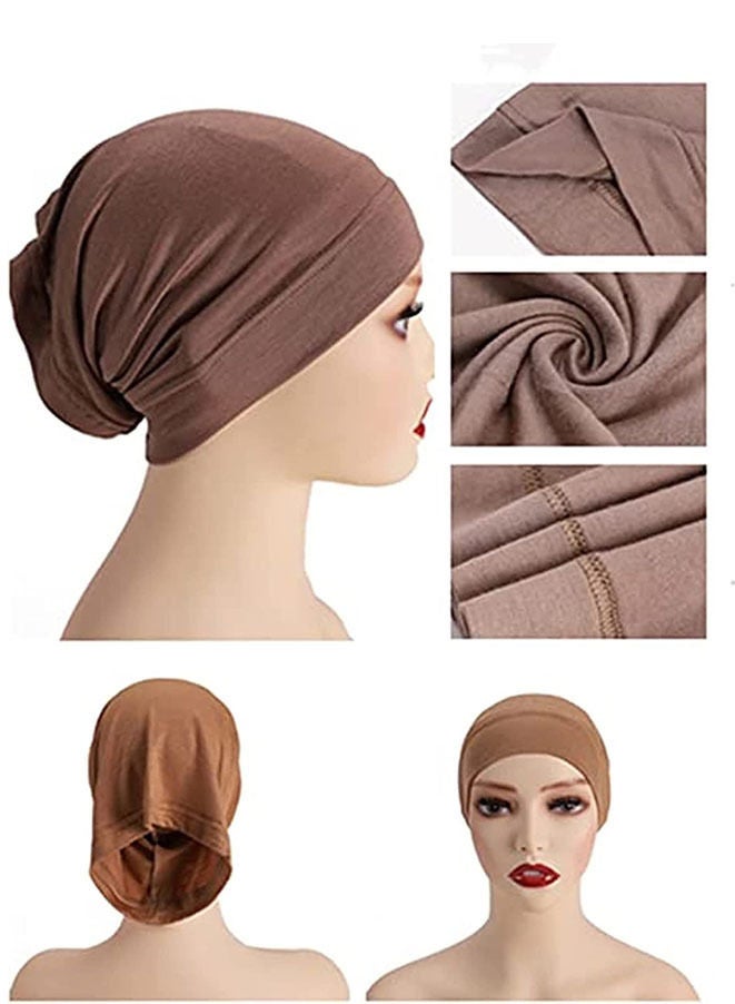 6-Piece Women Under Scarf Hat Cap Bone Bonnet Hijab Islamic Muslim