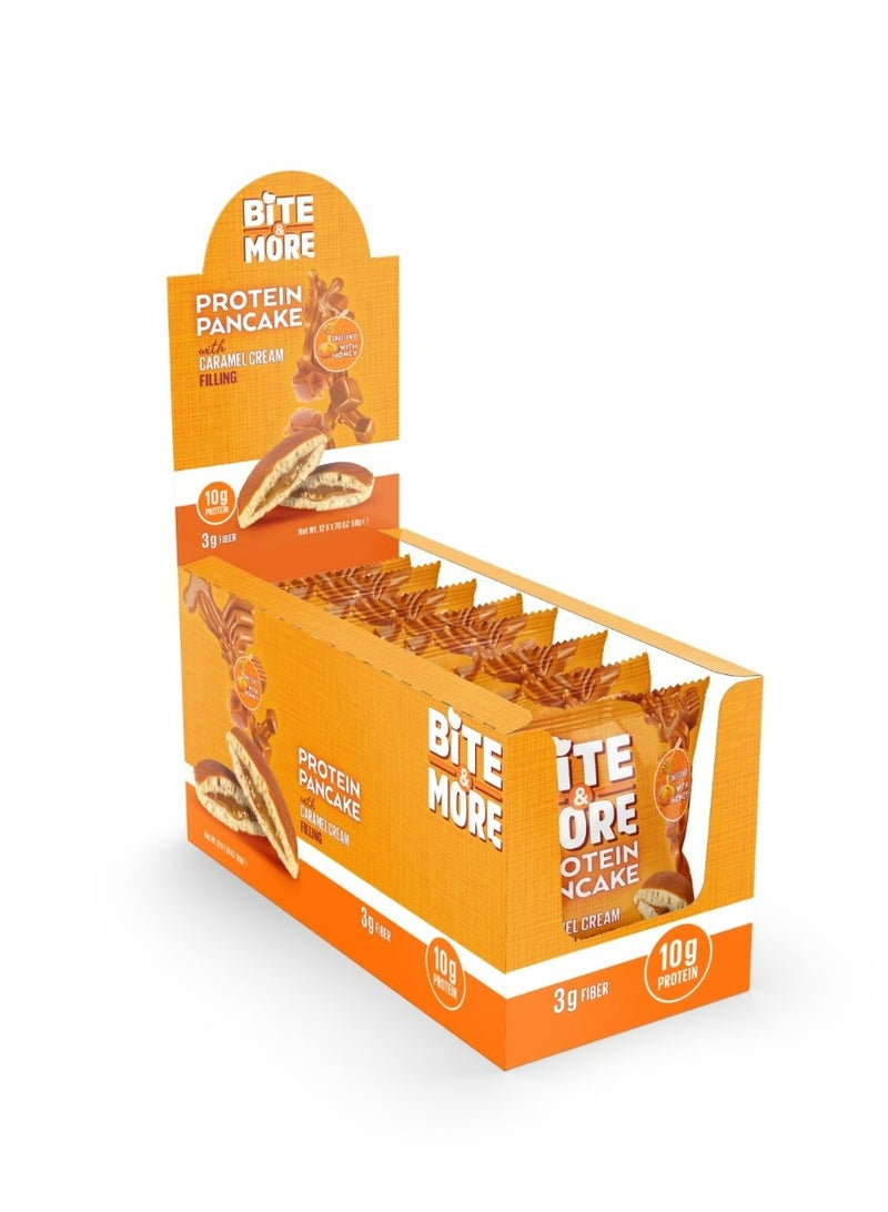 Bite & More Protein Pancake Caramel Cream Flavor 12x50g 600g