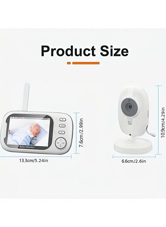 Baby Monitor With 720P Camera, 3.5 Inch LCD Screen, Wireless 900ft Transmission Video Monitor Range, Auto Night Vision