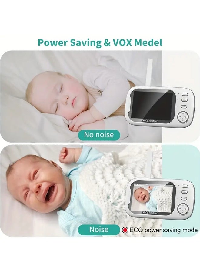 Baby Monitor With 720P Camera, 3.5 Inch LCD Screen, Wireless 900ft Transmission Video Monitor Range, Auto Night Vision