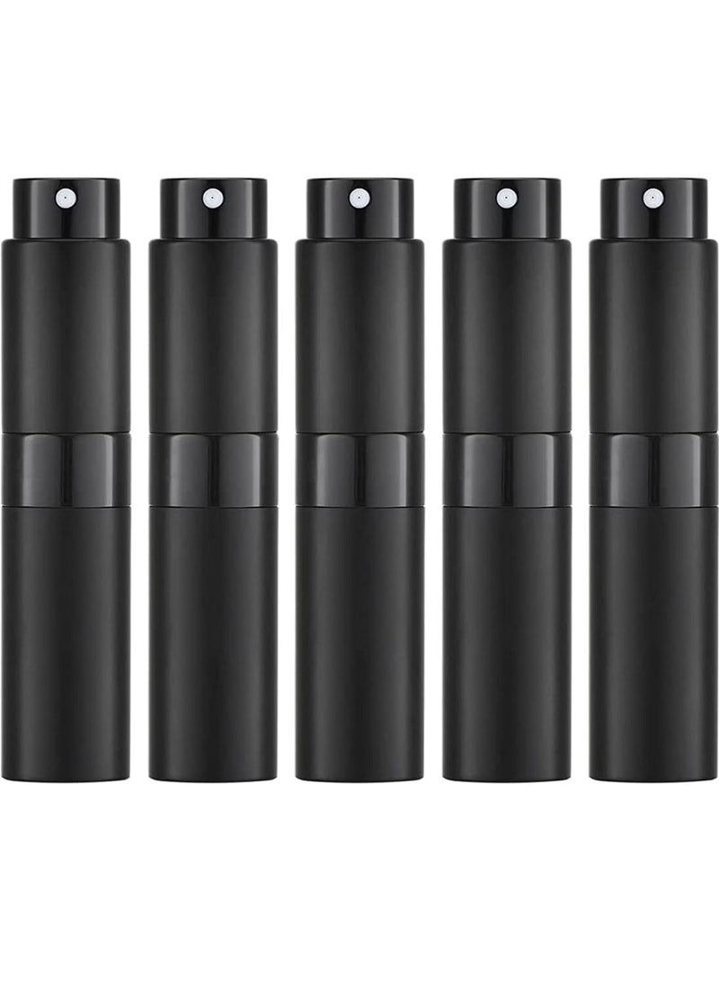 travel cologne bottle, 5PCS 8ml Travel Perfume Atomizer Refillable, Mini Cologne Spray Bottle Empty, Small Aftershave Sprayer for Liquid Dispenser (Black)