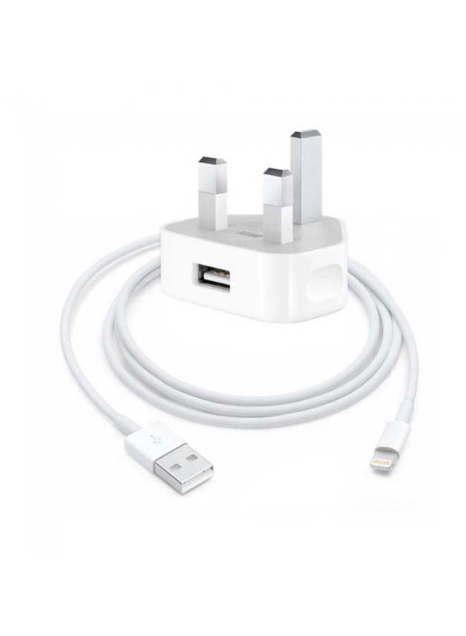 2 in 1 Pack of Apple 5W USB Power Adapter and Lightning USB Cable 1m white