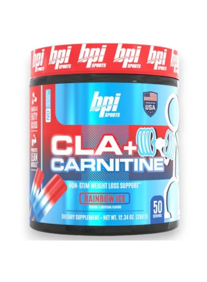 Cla+Carnitine Omega 6 Fatty Acid, Non -Stim Weight Loss Support, Rainbow Ice Flavour, 50 Servings