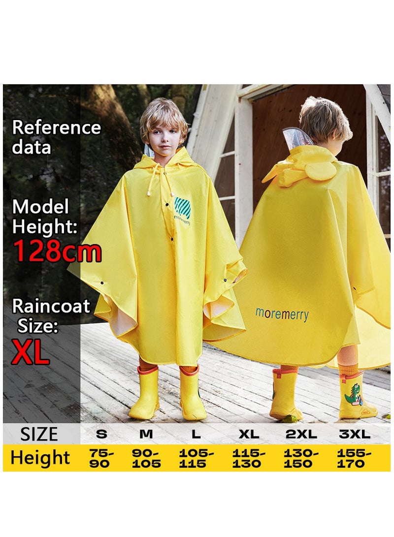 Kids Rain Jacket Lightweight Waterproof Hooded Raincoat Ponchos for Kids Reusable Girls Boys Waterproof Rain Ponchos for 6-12 Years Old Camping Rain Coats