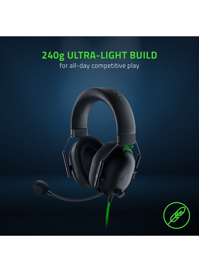 BlackShark V2 X USB Wired Esports Gaming Headset: 7.1 Surround Sound, 50mm Drivers, 240g Lightweight Build, Noise Cancelling Mic, for PC, PS4, PS5, Xbox Series - Black