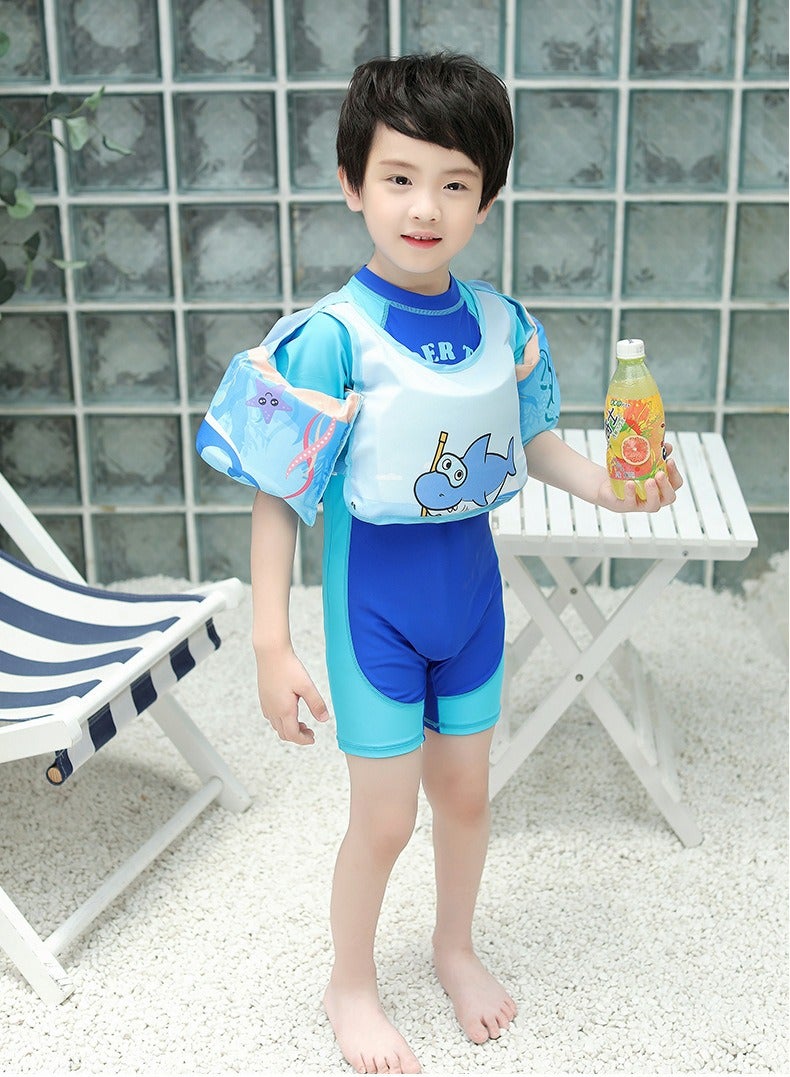 Swim Vest Kids, For 30-55 Pounds Boys and Girls, Toddler Floats with Shoulder Harness Arm Wings Children Safety Buoyancy Vest Baby Arm Foam Drifting Floating Swimming Aid