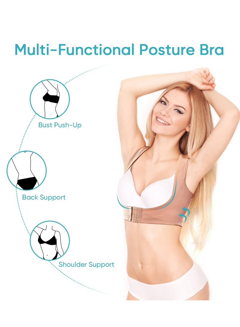 Back Correction Strap, Adjustable Hunched Posture Corrector Belt, Adult Upper Back Brace, Bra Chest Support Belt, Correction Belt for Humpback Straight Holder Posture Correction, Beige (1PCS Beige,L)