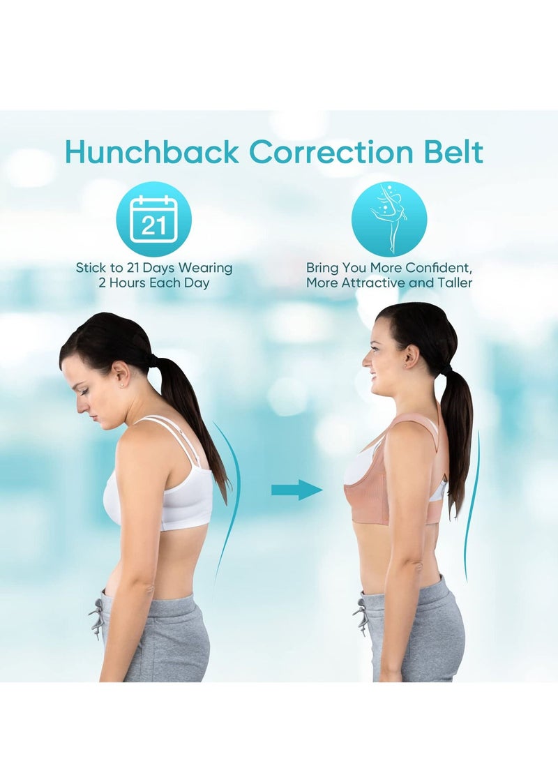 Back Correction Strap, Adjustable Hunched Posture Corrector Belt, Adult Upper Back Brace, Bra Chest Support Belt, Correction Belt for Humpback Straight Holder Posture Correction, Beige (1PCS Beige,L)