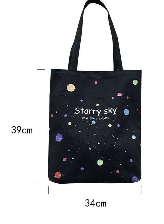 Cute Canvas Tote Bag with Separate Packaging Grocery Bags, Reusable Shopping Bags with Inner Pocket, Polka Dot Splatter pattern Trendy Beach Tote Bag for Women, Girls