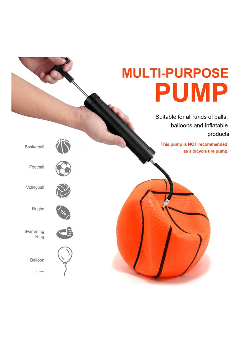 Portable Ball Pump Kit, KASTWAVE Balloon Pump Basketball Pump Air Pump with 3 Needles, 1 Nozzle & Extension Hose for Soccer Football Volleyball Water Polo Rugby Exercise Sports Ball Swim Inflatables