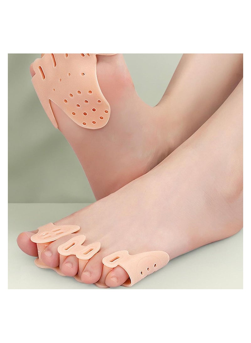 2 Pairs Toe Splitter, 5-hole Toe Stretcher, Soft Gel Toe Spacers to Correct Toes, Toe Corrector, Bunion Corrector for Women Men Toe Straightener Toe Stretcher Big Toe Separators