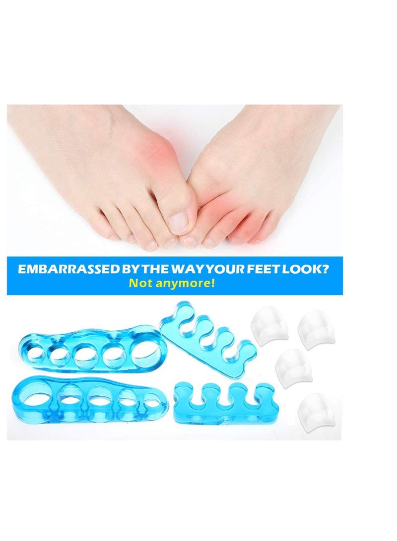 Gel Toe Stretcher and Separator for Relaxing, 8 Pcs Bunion Relief, Hammer Toe and More for Women and Men Quickly Bunion Pain Relief Hallux Valgus Treatment Straighten Feet Alleviating Pain