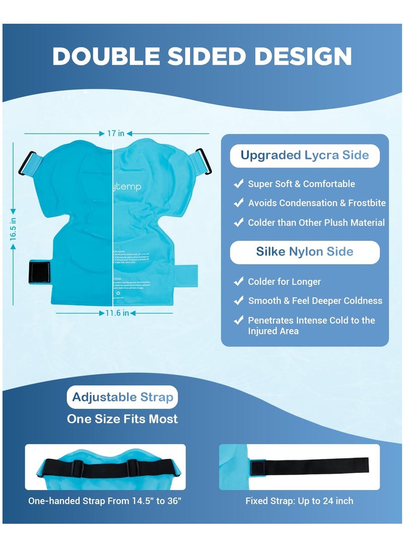 Ice Pack for Shoulders, Reusable Gel Cold Compress Shoulder Wraps for Rotator Cuff Injuries, Swelling, Upper Back Pain Relief, Compression Brace for Injuries (Size: XL Shoulder Ice Pack Wrap for Men)