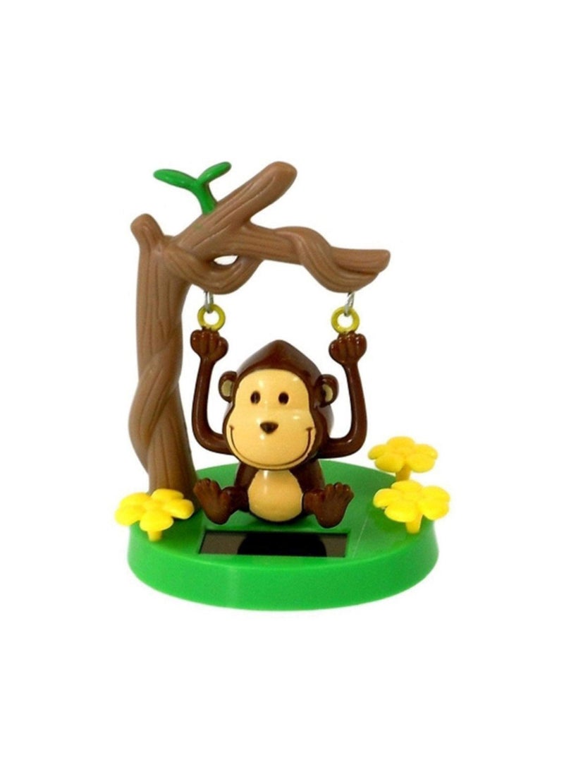 Solar Powered Dancing Animal, 2 PCS Solar Dancing Toys, Solar Swing Monkey, Animal Bobblehead, Swinging Animated Bobble Dancer Toy, Car Decor, Kids Toys Gift, for Office Car Supplies Decoration