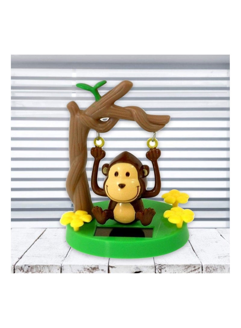 Solar Powered Dancing Animal, 2 PCS Solar Dancing Toys, Solar Swing Monkey, Animal Bobblehead, Swinging Animated Bobble Dancer Toy, Car Decor, Kids Toys Gift, for Office Car Supplies Decoration