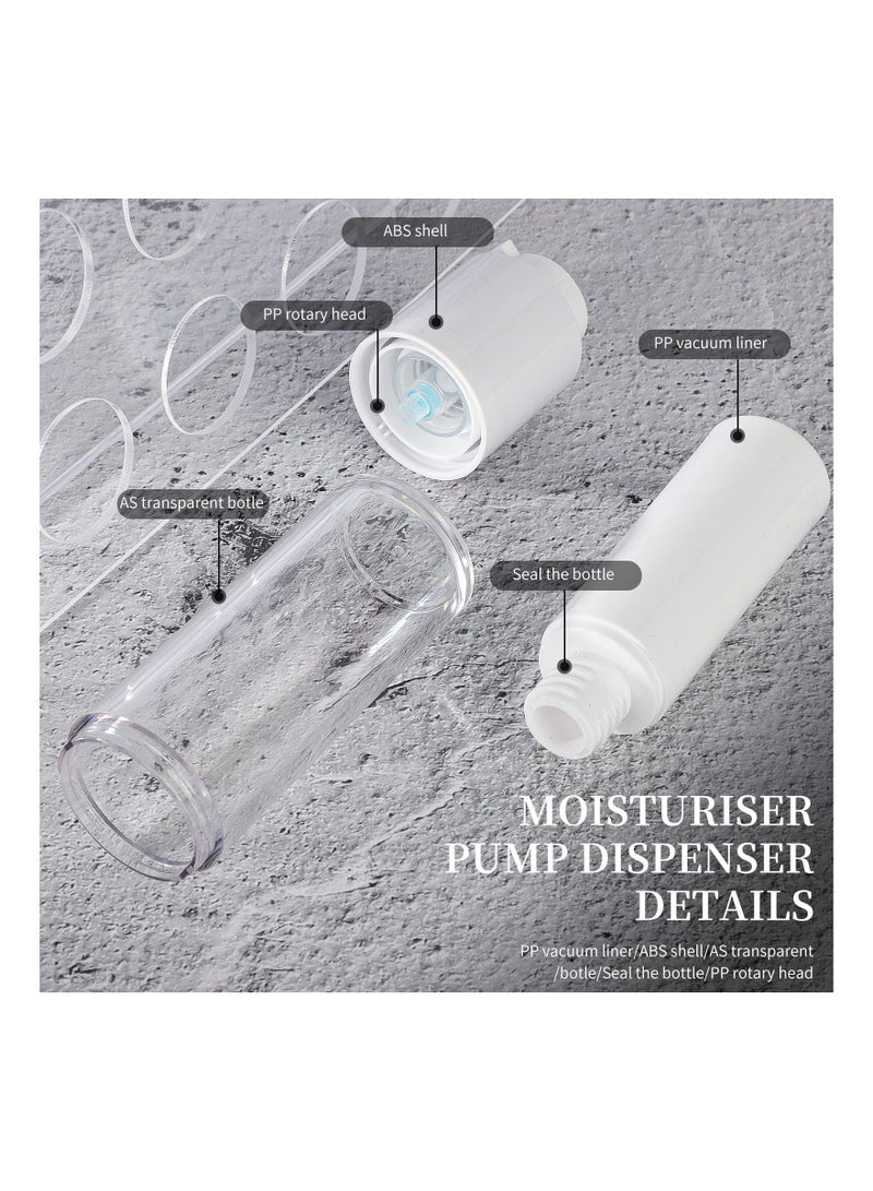 Airless Pump Bottle Moisturiser Container, 30ML Refillable Cosmetic Face Cream Container Dispenser, Hand Sanitizer Lotions and Creams Leak Proofc travel Vacuum Pump Jars for Women and Men (2 Pack)