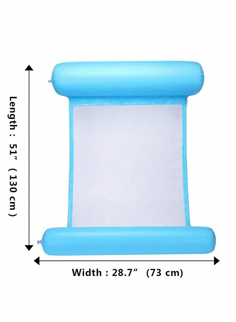 Inflatable Water Hammock Water Hammock Pool Lounger 4-in-1 Multi-Purpose Floating Bed Lounge Chair Drifter Saddle Swimming Pool Beach Float Portable Pool Float for Adults Kids