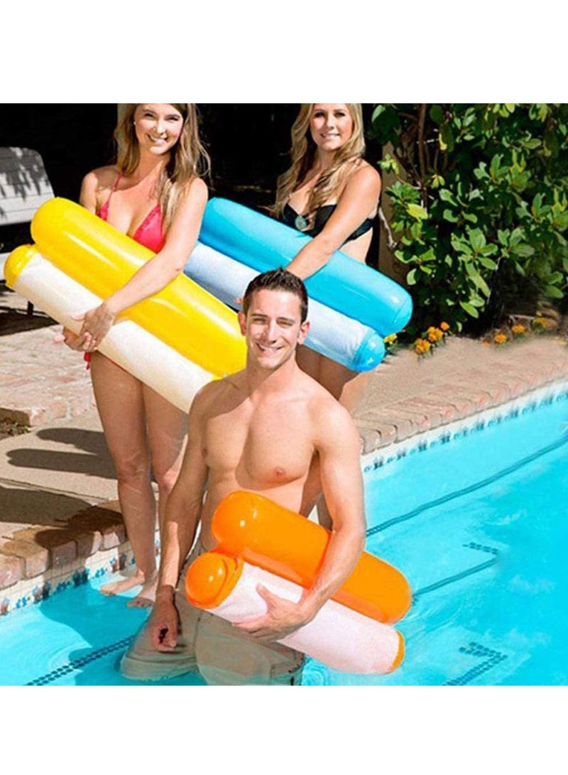 Inflatable Water Hammock Water Hammock Pool Lounger 4-in-1 Multi-Purpose Floating Bed Lounge Chair Drifter Saddle Swimming Pool Beach Float Portable Pool Float for Adults Kids