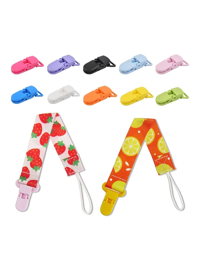 50 PCS Plastic Suspender Snap Pacifier Clips, Pacifier Strap Holder, Color Plastic Pacifier Suspender Clips for Baby Pacifiers, Bib Clips, DIY Crafts