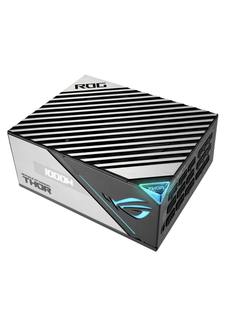 ROG Thor 1000P2 ATX Power Supply Unit, 1000W, Aura Sync RGB, OLED Display, 80+ Platinum II Certification, 135mm PWM Fan, 0dB Cooling, Fully Modular, High-Performance, Premium Build | 90YE00L4-B0NA00 Black