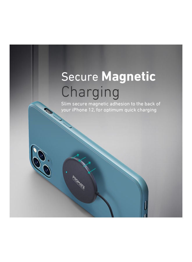 iPhone14 Wireless Charger for iPhone 12, Ultra-Fast 15W Mag-Safe Qi Magnetic Charging Pad with USB-C Connector and Aluminum Crafted Design for iPhone 12/12 Mini/12 Pro Max/12 Pro, Galaxy S21, MagTag-15W Black