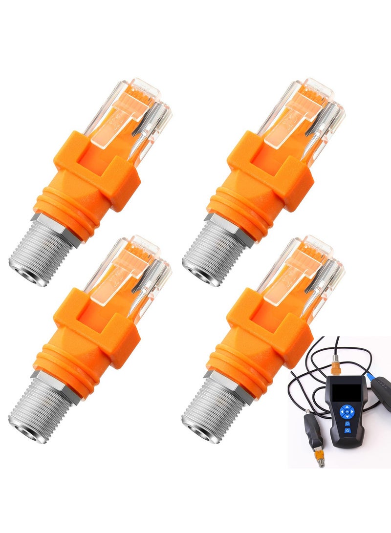 4 Pcs RF to RJ45 Converter, Coaxial to Ethernet Adapter, F Female to RJ45 Male Barrel Connector, Straight Coax Couplers for Line Tester