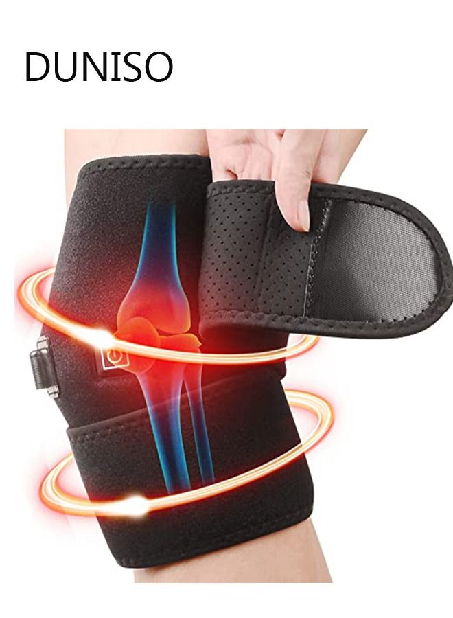 Knee Heating Pad, Knee Support for Women and Men, USB Heat Knee Brace Wrap 3 Temperature Control Thermal Therapy to Warm Joint Relief Pain Knee Stiff, Strains, Calf Leg Arm