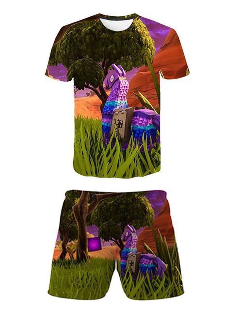 Game Fortnite set 3D digital printing personalized breathable children's T-shirt shorts set