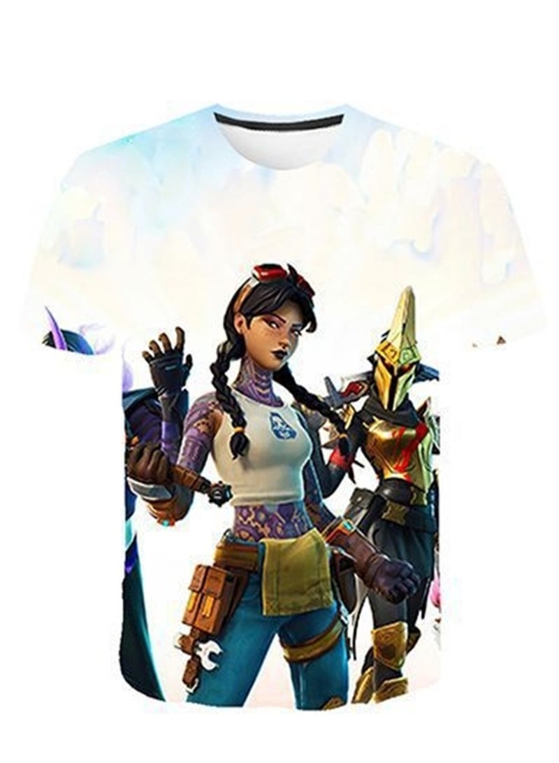 Game Fortnite set 3D digital printing personalized breathable children's T-shirt shorts set